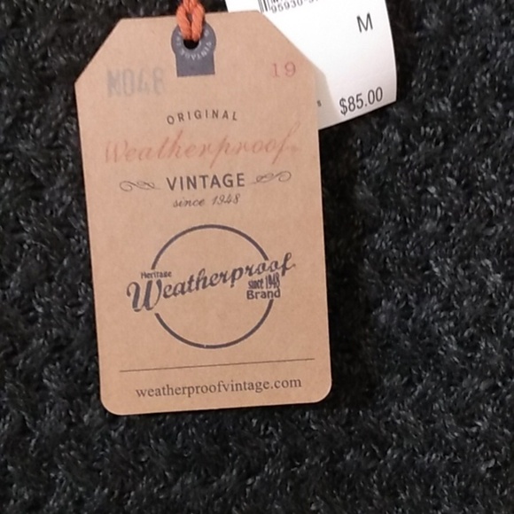 WEATHERPROOF VINTAGE CHARCOAL PULLOVER CREW NECK LONG SLEEVE SWEATER SIZE M NWT - Picture 6 of 6